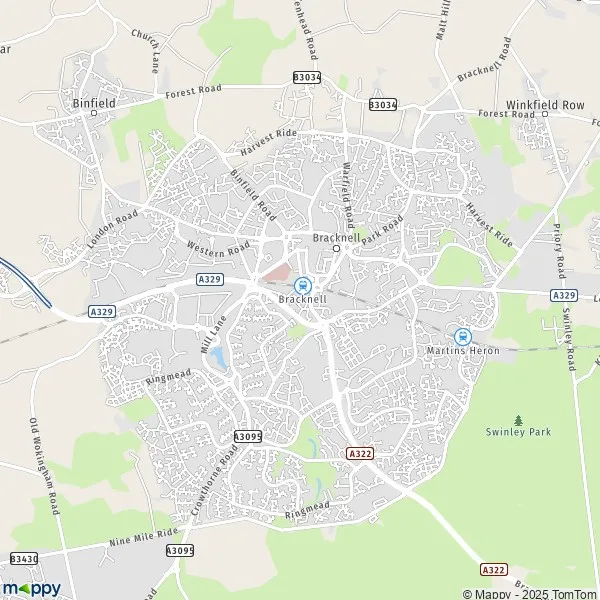 Map Bracknell Forest map of Bracknell Forest (RG12 0) and practical